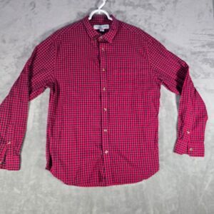 Old Navy Slim Fit‎ Red Black Buffalo Check Plaid Button Down Casual Shirt XL